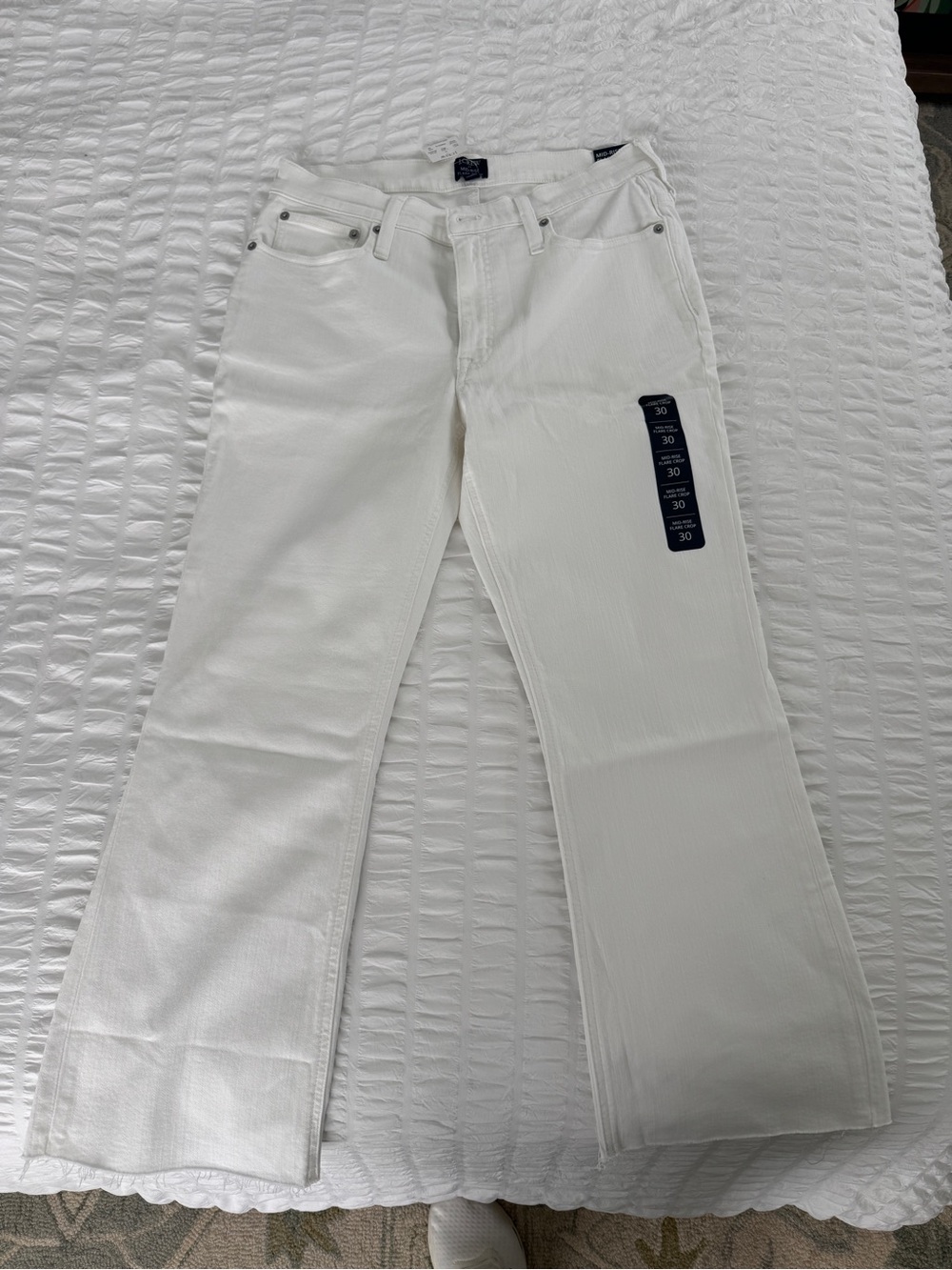 J. Crew Factory White Cropped Ankle Jeans